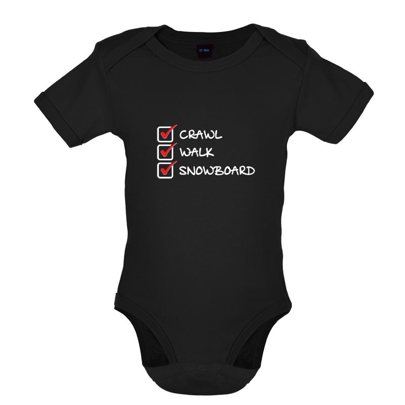 Crawl Walk Snowboard Baby T Shirt