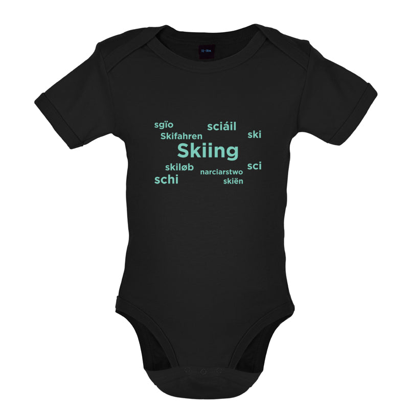 Skiing Languages Baby T Shirt