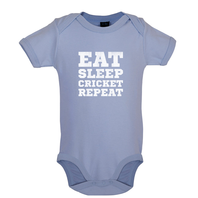 Eat Sleep Cricket Repeat Baby T Shirt