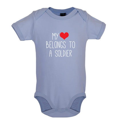 My Heart Belongs To A Soldier Baby T Shirt