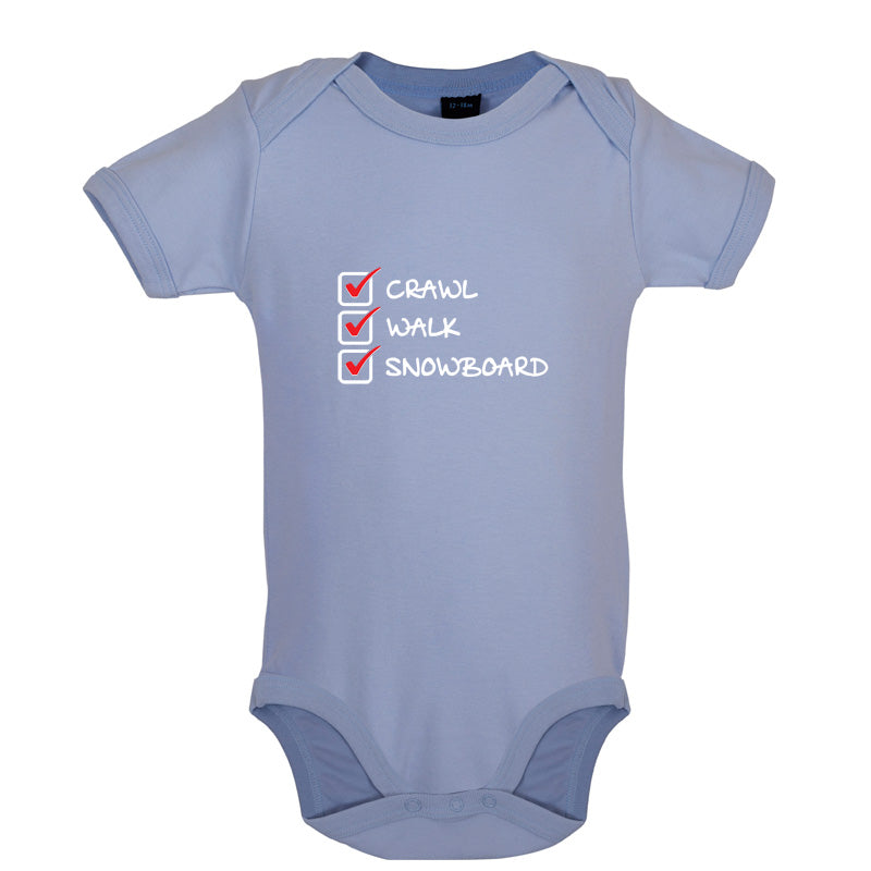 Crawl Walk Snowboard Baby T Shirt