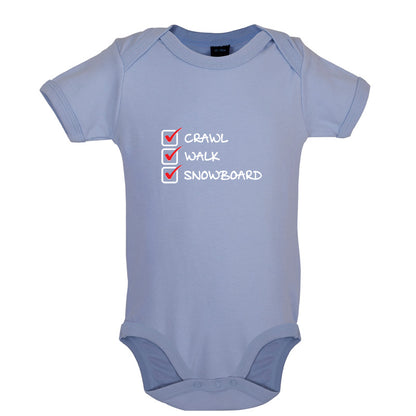 Crawl Walk Snowboard Baby T Shirt