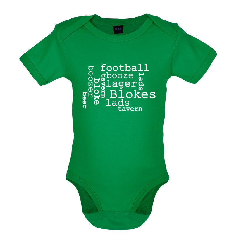 Blokes Word Cloud Baby T Shirt