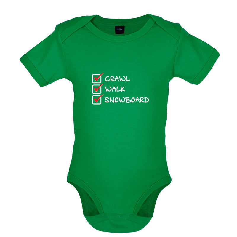 Crawl Walk Snowboard Baby T Shirt