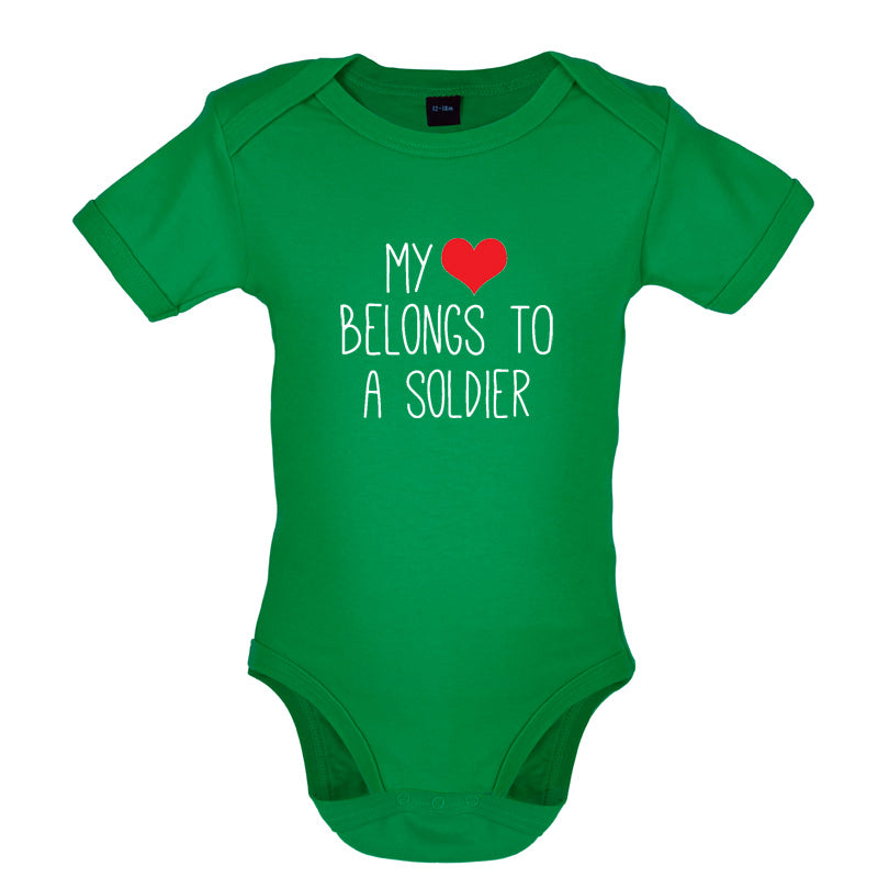 My Heart Belongs To A Soldier Baby T Shirt