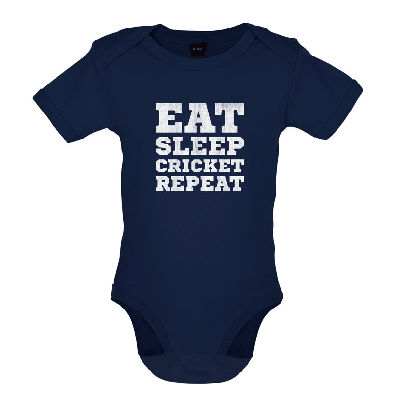 Eat Sleep Cricket Repeat Baby T Shirt