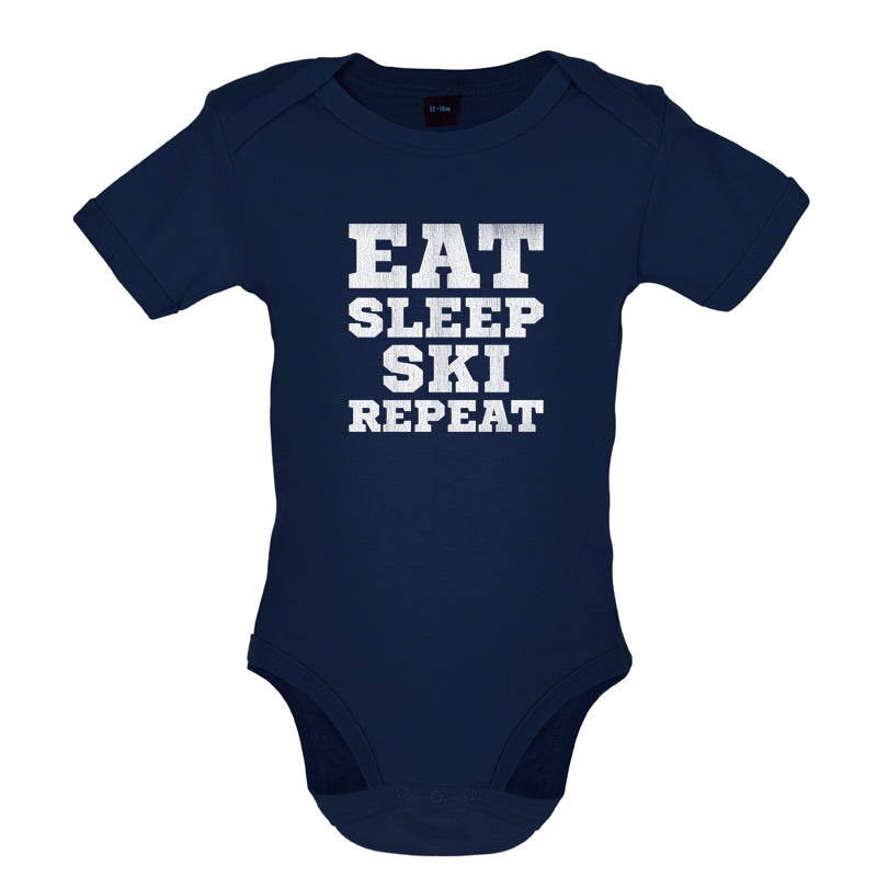 Eat Sleep Ski Repeat Baby T Shirt