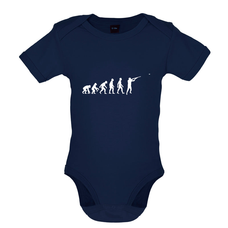 Evolution of Man Clay Pigeon Shooting Baby T Shirt