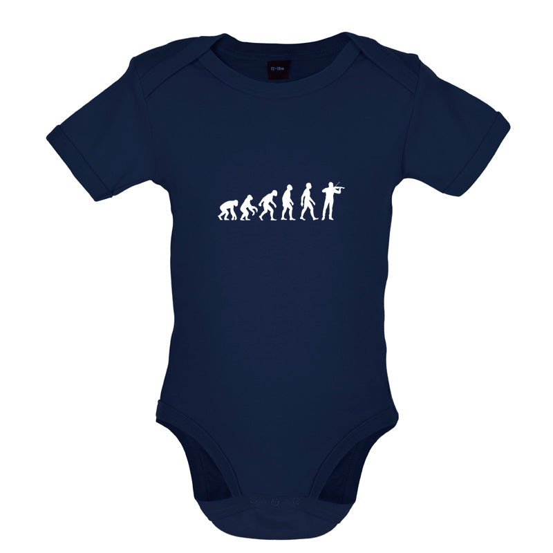 Evolution of Man Violinist Baby T Shirt