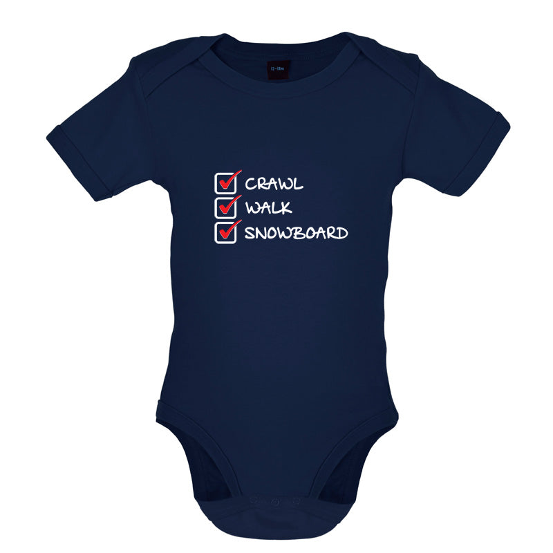 Crawl Walk Snowboard Baby T Shirt