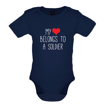 My Heart Belongs To A Soldier Baby T Shirt