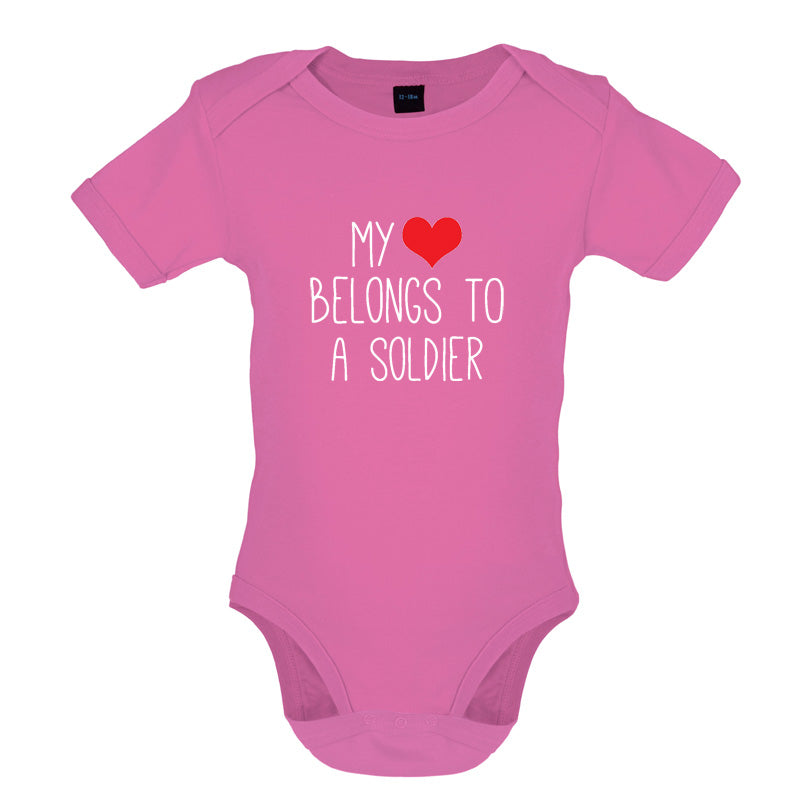 My Heart Belongs To A Soldier Baby T Shirt