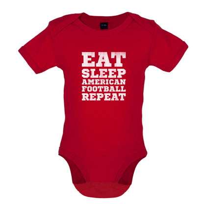 Eat Sleep American Football Repeat Baby T Shirt