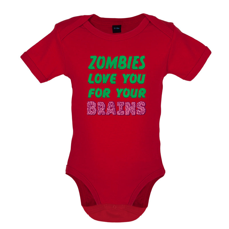 Zombies Love You For Your Brains Baby T Shirt