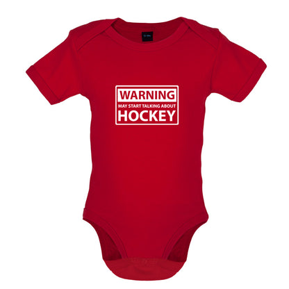 Warning May Start Talking About Hockey Baby T Shirt