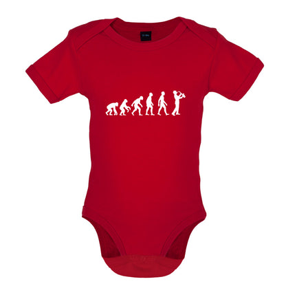 Evolution of Man Saxophone Player Baby T Shirt