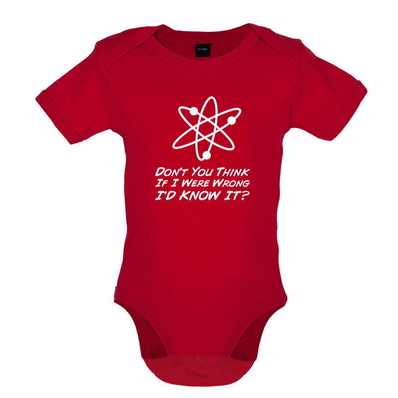 Don't You Think If I Were Wrong I'd Know It Baby T Shirt