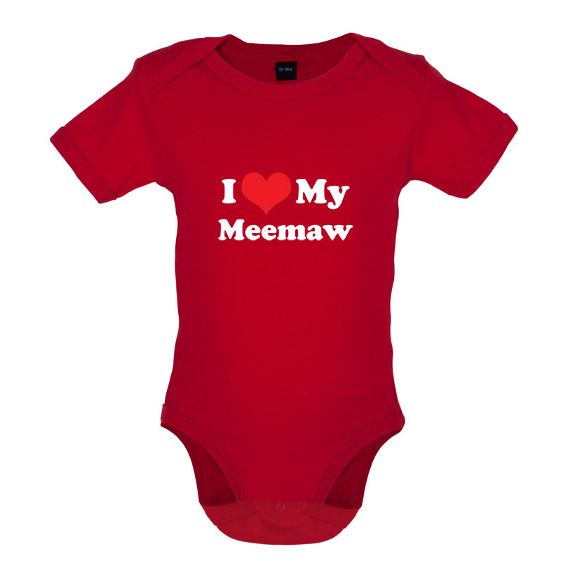 I Love My Meemaw Baby T Shirt