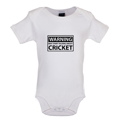 Warning May Start Talking About Cricket Baby T Shirt