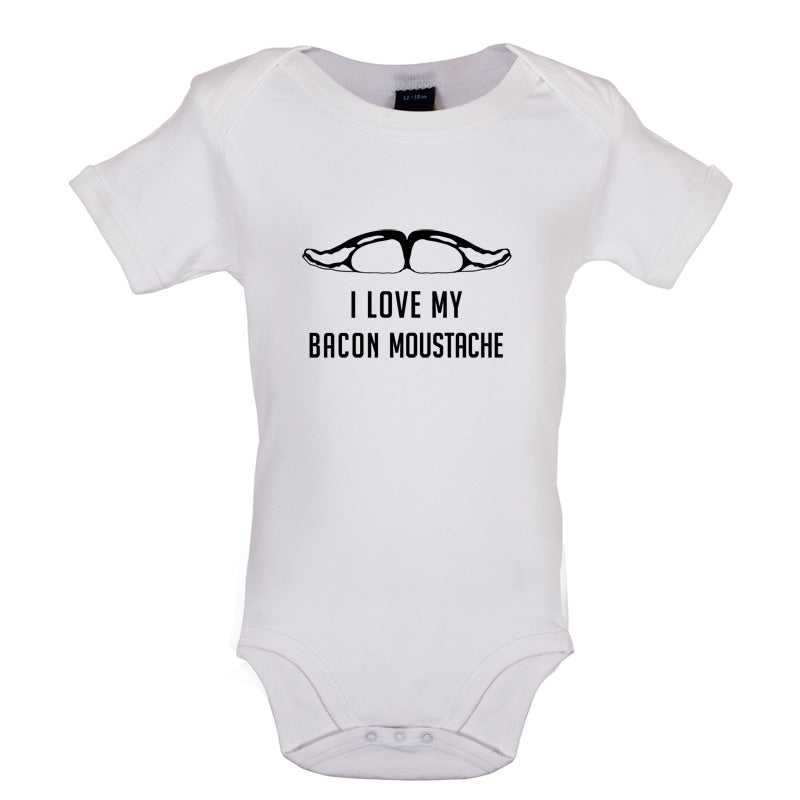 I Love My Bacon Moustache Baby T Shirt