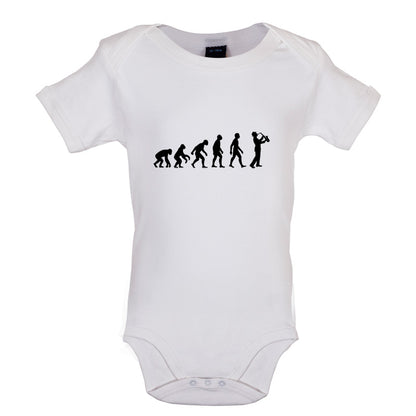 Evolution of Man Saxophone Player Baby T Shirt