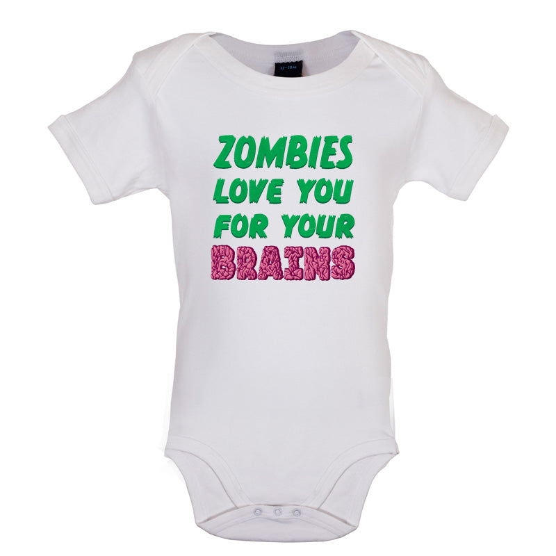 Zombies Love You For Your Brains Baby T Shirt