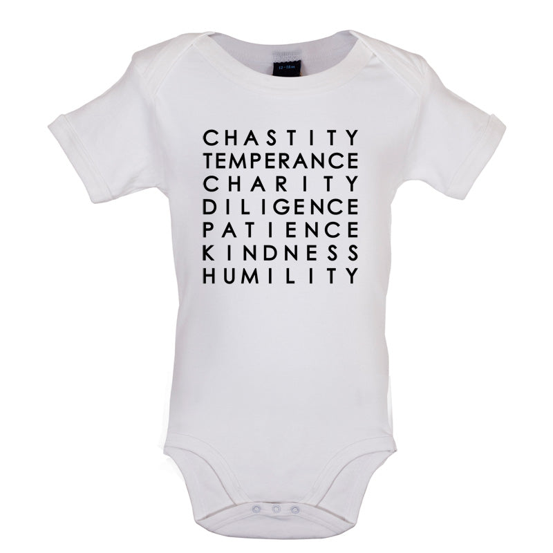 7 Catholic Virtues Baby T Shirt