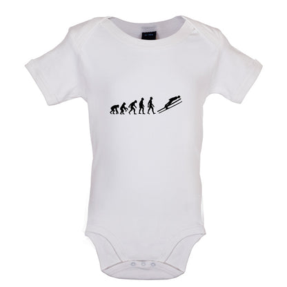 Evolution Of Man Ski Jump Baby T Shirt