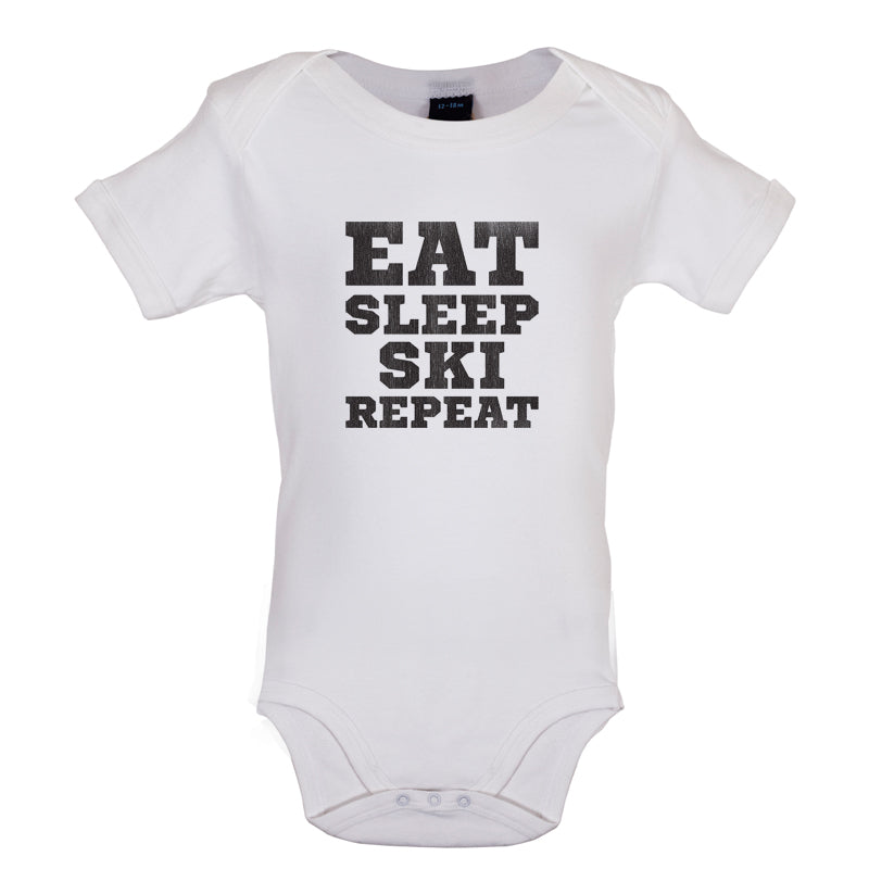 Eat Sleep Ski Repeat Baby T Shirt