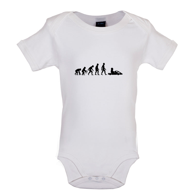 Evolution Of Man Go Karting Baby T Shirt