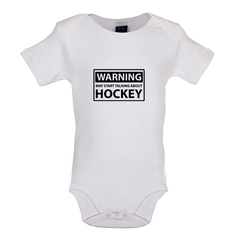 Warning May Start Talking About Hockey Baby T Shirt