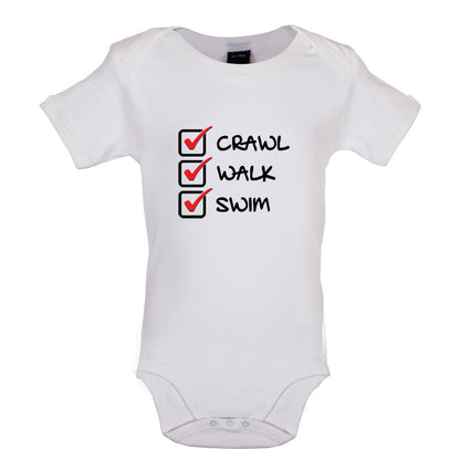 Crawl Walk Swim Baby T Shirt