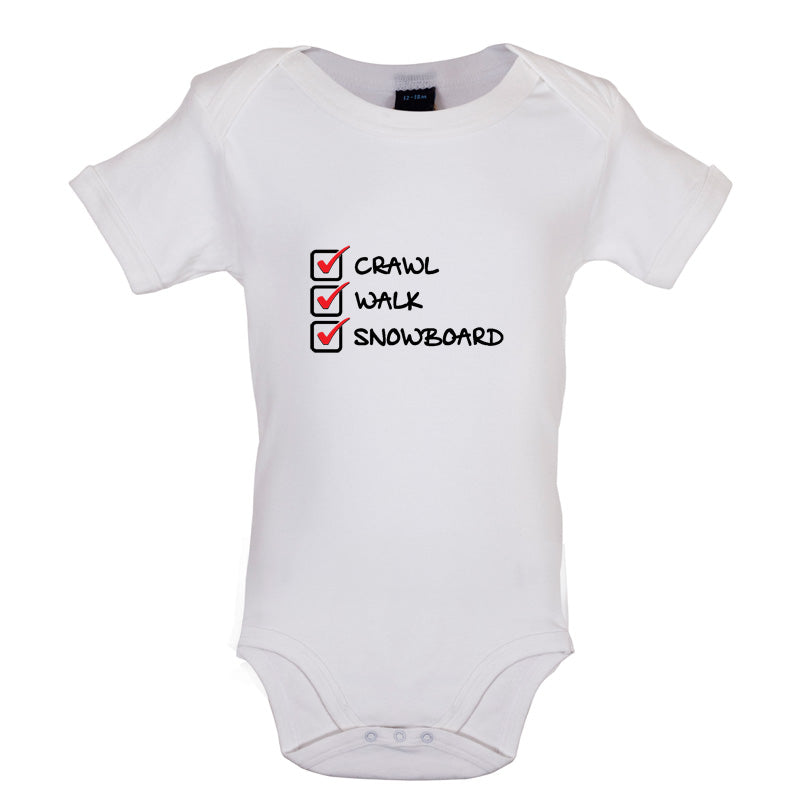 Crawl Walk Snowboard Baby T Shirt