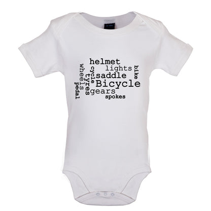 Bicycle Word Cloud Baby T Shirt