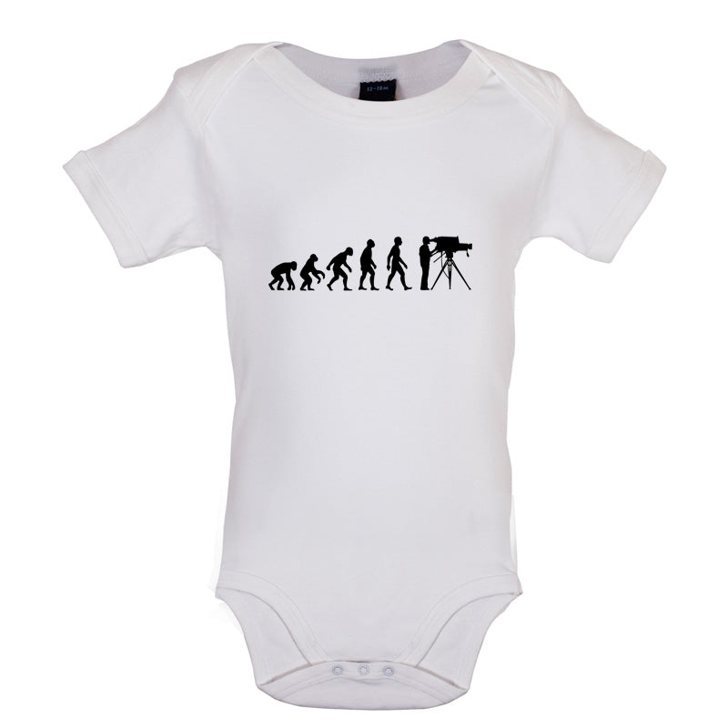 Evolution of Man Cameraman Baby T Shirt