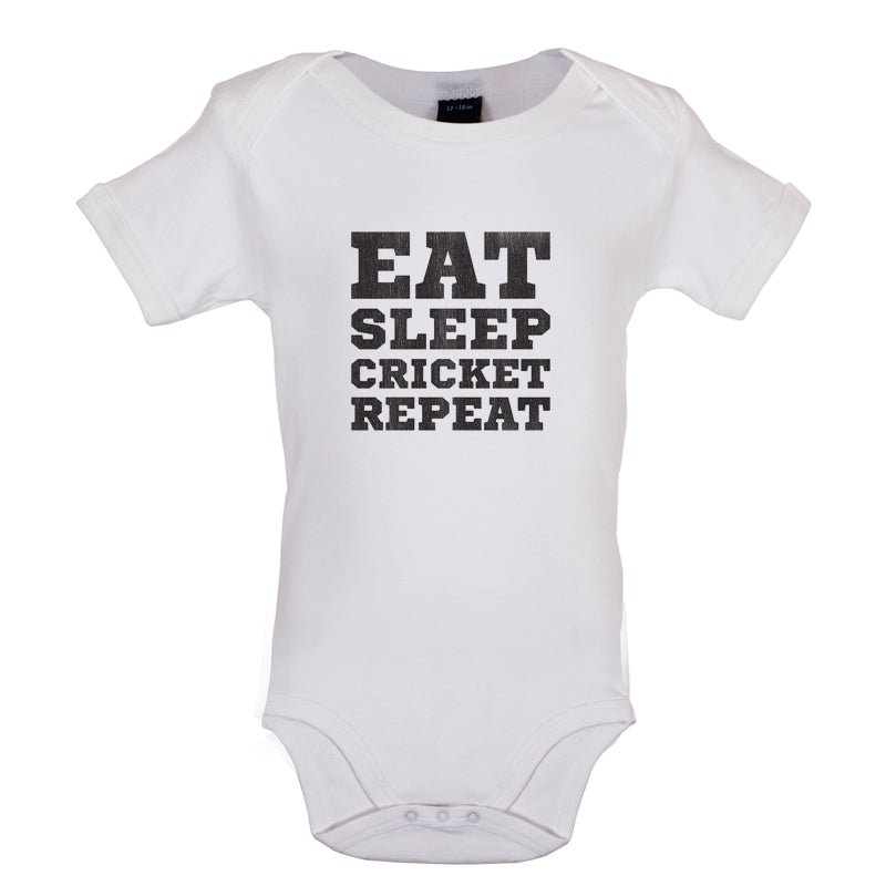 Eat Sleep Cricket Repeat Baby T Shirt