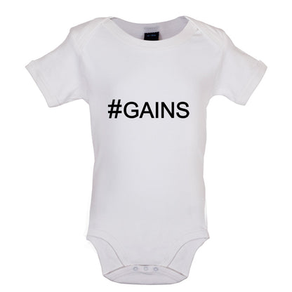 #Gains (Hashtag) Baby T Shirt