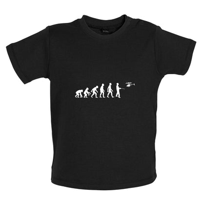 Evolution Of Man Remote Control Helicopter Baby T Shirt