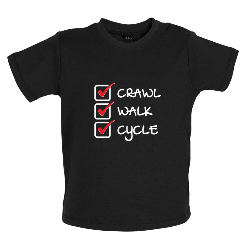 Crawl Walk Cycle Baby T Shirt