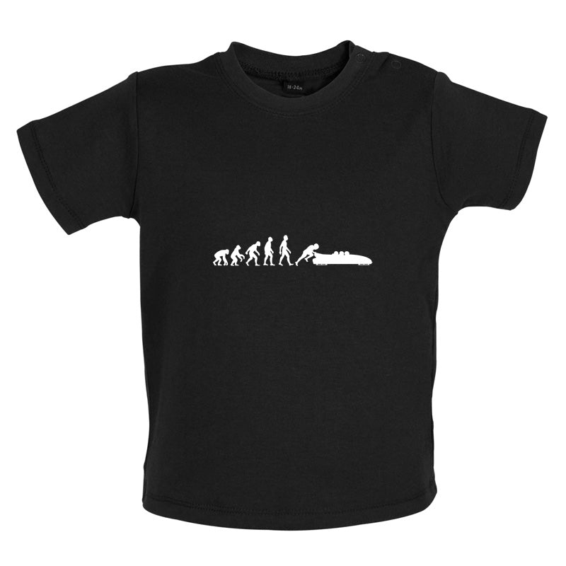 Evolution of Man Bobsleigh Baby T Shirt