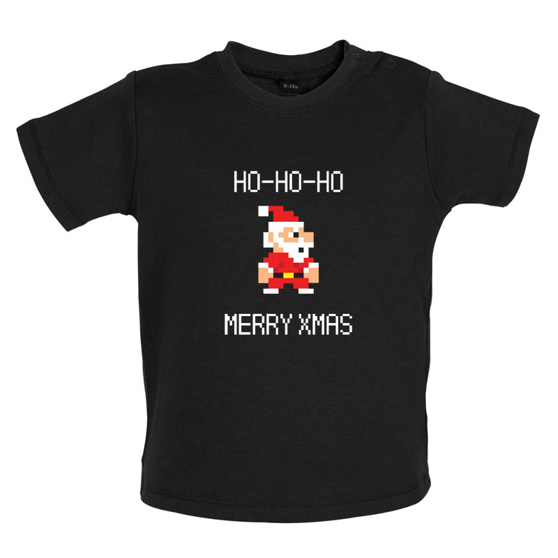 8 Bit Santa Pixel Baby T Shirt