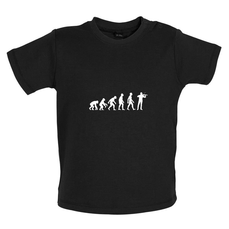 Evolution of Man Violinist Baby T Shirt