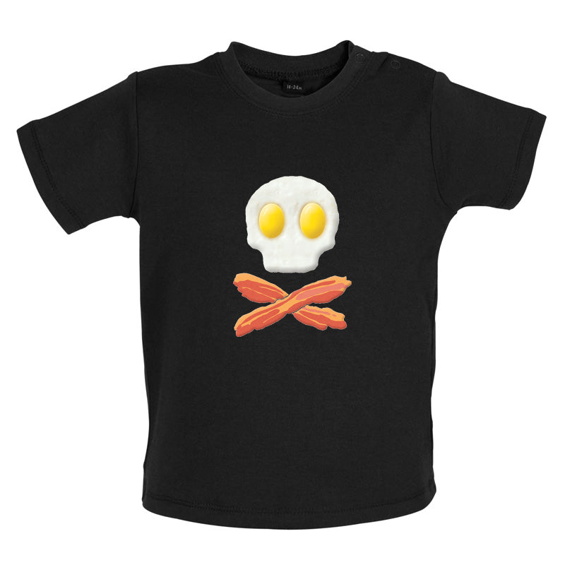 Eggs Bacon Skull and Bones Baby T Shirt