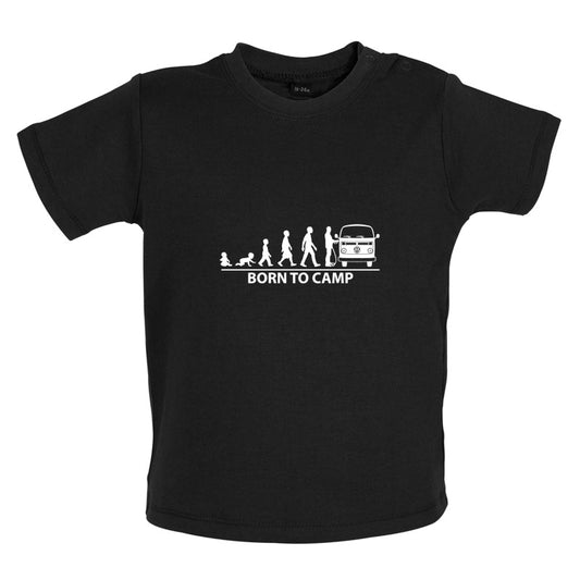 Born To Camp (Bay Window) Baby T Shirt