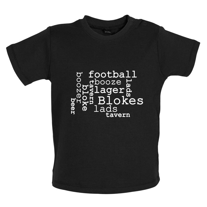 Blokes Word Cloud Baby T Shirt