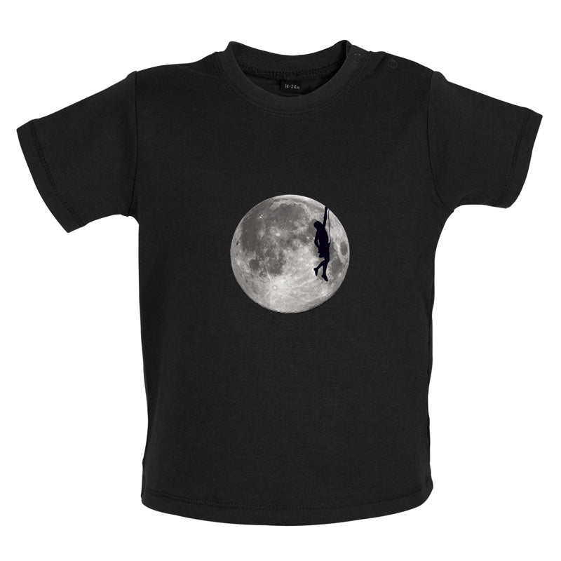 Rock Climbing Moon Baby T Shirt