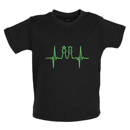 Heartbeat Chess Baby T Shirt