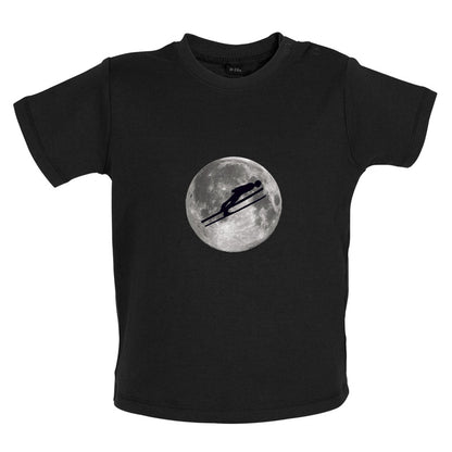 Ski Jump Moon Baby T Shirt