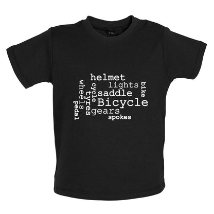 Bicycle Word Cloud Baby T Shirt