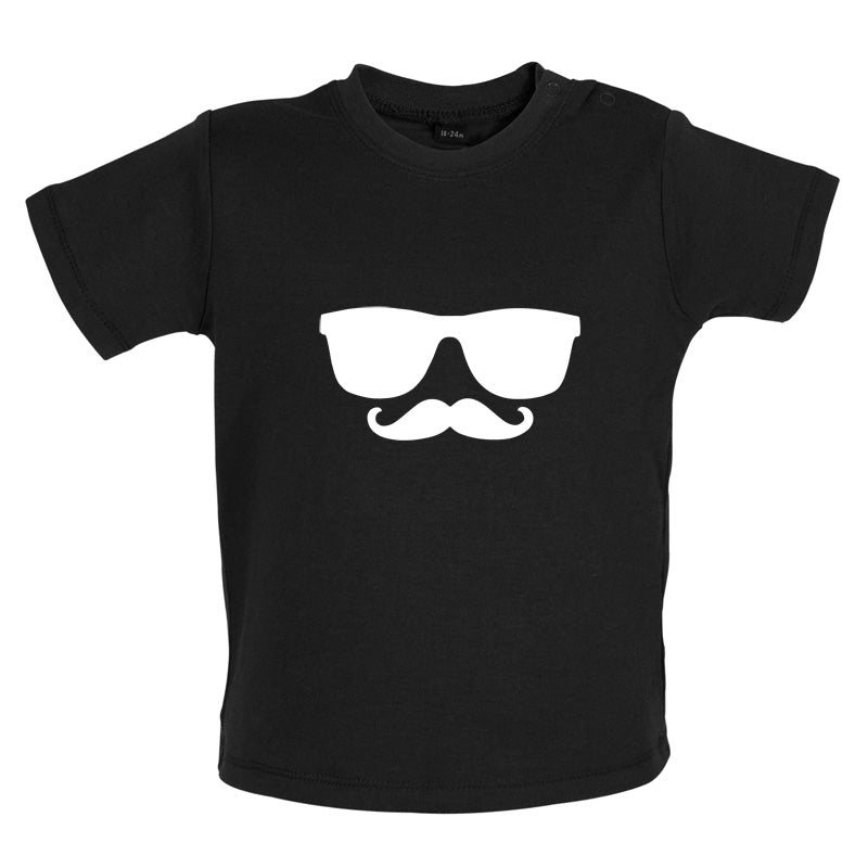 Moustache Glasses Baby T Shirt